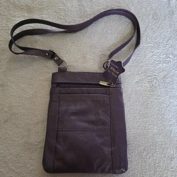 Steeltime Unisex Super Soft Leather Crossbody Bag - Picture 2 of 4